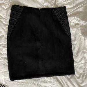Suede mini skirt